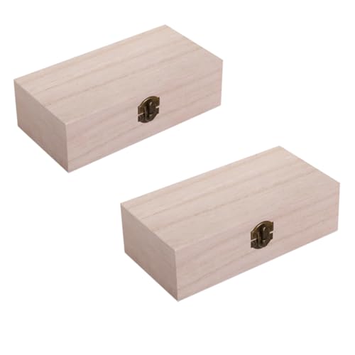 Lurrose 2er-box Holzkasten Kleine Vorratsbehälter Antikes Dekor Mini-vorratsbehälter Retro-dekor -schmuckkästchen Mini-dekor Schmuck Organizer Klar Rustikale Vorratsbehälter von Lurrose