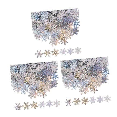 Lurrose 2st Dekorationsmaterialien Mit Pailletten Feiertagskonfetti Schillernde Weihnachtsdekorationen Thanksgiving-konfetti Für Tische Dekorationshandwerk Schnee Konfetti Silver Plastik von Lurrose