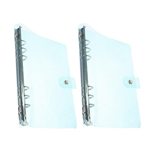 Lurrose 2st Glitzer-gehäuse Für Lose Blätter Mini-bindeklammern Mini-notizblock Klarsichtdeckel Für Miniordner 6-ringbuch Einband Für Ein Loseblatt-notizbuch 6 Ringbuchtaschen Sky-blue Pvc von Lurrose