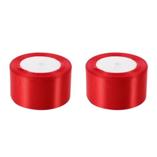 Lurrose 2st Rotes Band Leinenband Bulk-band Dunkelrotes Samtband Spitzenband Rote Bänder Weihnachtsgeschenkband Weihnachtsband Für Handwerk Weihnachtsband Für Baum Seidenband Polyester von Lurrose