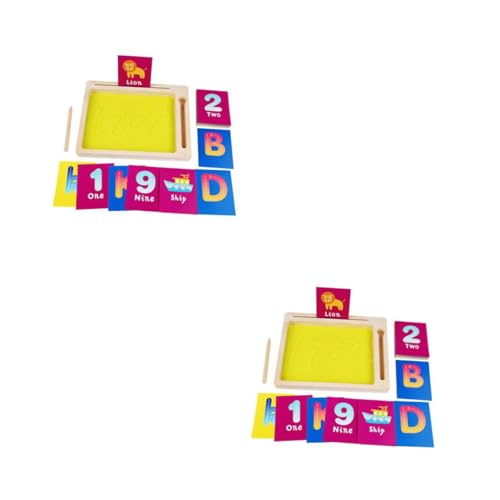 Lurrose 2st Spielzeugset Zum Sandmalen Pädagogisches Alphabetspielzeug Frühpädagogisches Pädagogisches Kinderspielzeug Briefablage Aus Sand Montessori-sandtablett Papier von Lurrose