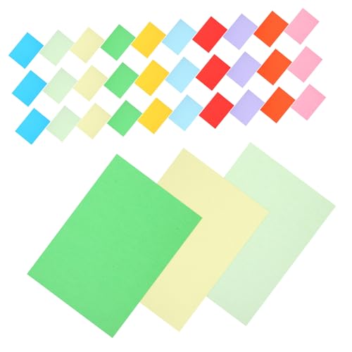 Lurrose 3 Packungen Farbkopierpapier Halbes Briefpapier Farbpapiere Kartonpapier Farbig Schreibpapiere Farbiger Karton Bastelpapier Aquarellpapier Druckerpapier Aus Karton Leeres Blatt von Lurrose