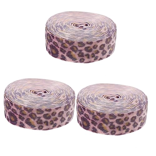 Lurrose 3 Rollen Leoparden-Fleece paketpapier packpapier partydeko einschulung dekoration party DIY-Zubehör Festival-Geschenkband DIY liefert weihnachtsparty versorgung Zierband Polyester von Lurrose