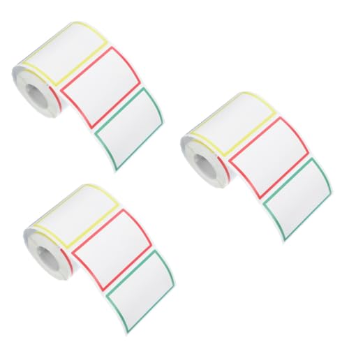 Lurrose 3 Rollen Rand-Namensaufkleber Büro Band Punkt Etikett office supplies office zubehör Markierung tagout markers selbstklebende Aufkleber bunte Namensschilder Aufkleber-Tabs Papier von Lurrose