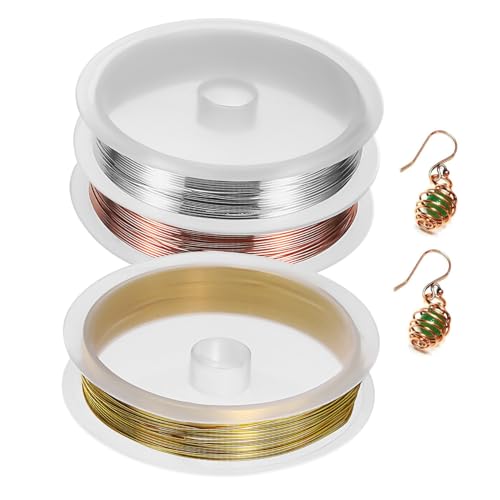 Lurrose 3 Rollen Schmuckdraht Kupfer pro für Schmuckherstellung Basteldraht für Beadings und Drahtwickeln und Rotkupfer Lurrose 3 Rollen Schmuckdraht Kupfer pro für Schmuckherstellung Basteldraht für Beadings und Drahtwickeln und Rotkupfer von Lurrose