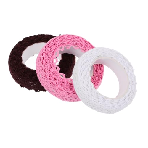 Lurrose 3 Rollen Spitzenband Karten, Bänder herstellen Spitzenbänder Spitzenbesatz aus Baumwolle Bänder mit Spitzenmuster stoffband Textilband Klebeband Scrapbooking-DIY-Klebebänder von Lurrose