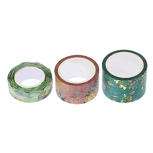 Lurrose 3 Rollen Taschenband farbige Aufkleber Vintage-Klebeband farbiges Klebeband the washi tape label aufkleber Washi-Tapes der Sommerserie selbstklebende Abdeckbänder Papier von Lurrose