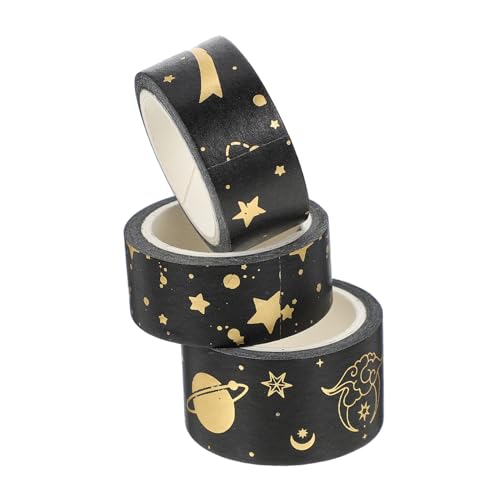 Lurrose Washi Tapes Set Goldfolie 3 Rollen Selbstklebende Klebebänder für Planer und Tagebuch von Lurrose