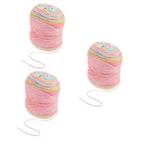 Lurrose 3 Rollen bastel Materialien nähgarn Garne Baumwollgarn Flauschiges Chenillegarn Schal Häkelgarn Stich Strickgarn Mehrzweck-DIY-Garn Wolle zum Filzen Bastelgarn Garn Masse Baumwolle von Lurrose