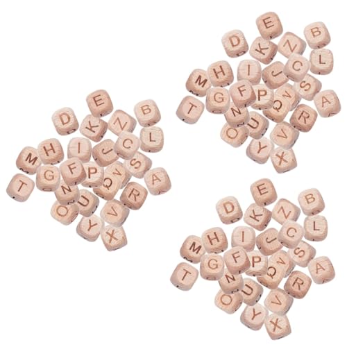 Lurrose 3 Sätze 26 Buchstabenperlen Alphabet Beads Buchstabenperlen Set Diy Schmuck Zubehör Perlenwebstuhl Leerzeichen Holzperlen Perlen Zur Herstellung Von Armbändern Buche 26 Stücke * 3 von Lurrose