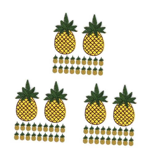 Lurrose 3 Sätze Ananas -stickerei Patch Ananas Hilfsananas Waschbare Anti-scenen-handschuhe Mini-zubehör Bestickte Ananas Patch-frucht Dekorative Ananas Tüte Ananas Stickgarn 20 Stück * 3 von Lurrose