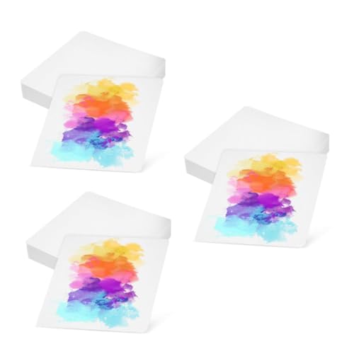 Lurrose 3 Sätze Aquarellpapier Wasserzeichnungskarte Papier Zum Malen Von Kindern Papier Für Die Aquarellmalerei Aquarellkarten Malpapier Für Kinder Kartonpapier Weiß 50 Stück * 3 von Lurrose