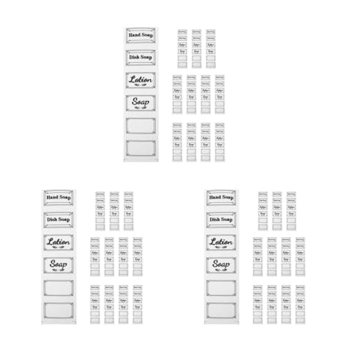 Lurrose 3 Sätze Aufkleber Für Flaschenetiketten Handshampoo-aufkleber Wasserfeste Etiketten Für Shampoo Klare Conditioner-etiketten Shampoo-etiketten Selbstklebendes Papier 12 Blatt * 3 von Lurrose