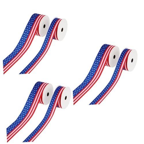 Lurrose 3 Sätze Band Für Die Zeremonie Zum Veteranentag Patriotisches Geschenkpapier Dekorationen Zum Veteranentag DIY Verpackungsband Sackleinen Rotes Banner Flagge 2 Rollen * 3 von Lurrose