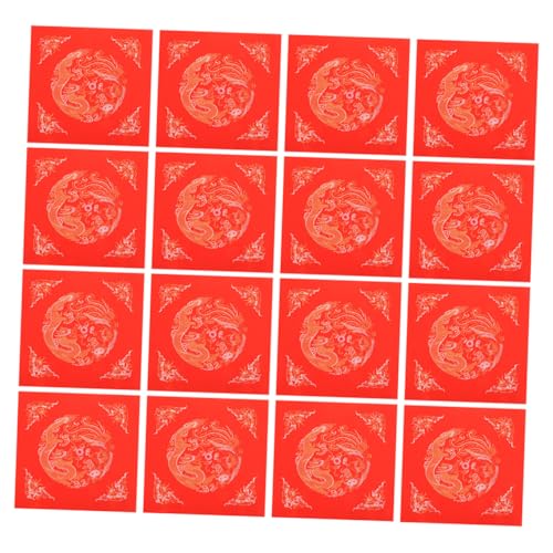 Lurrose 3 Sätze Batik Zehntausend Jahre Rotes Reispapier Leere Papierrollen Fu-charakterpapiere Chinesisches Rotes Papier Neues Jahr Rotes Papier Frühlingspaare Reis Papier 20 Stück * 3 von Lurrose