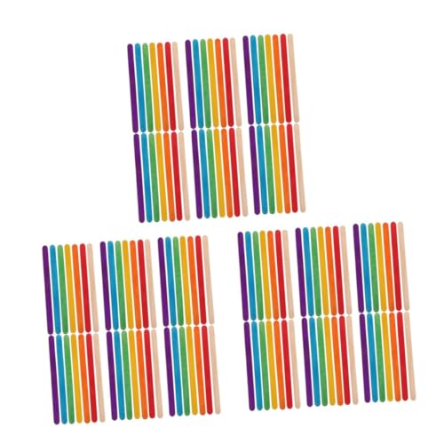 Lurrose 3 Sätze Bunte Eisstangen Holzstäbchen Zum Basteln Für Wachsspatel Lüfter Klebt Cakesicle-sticks Holzstäbchen Zum Wachsen Zungenspatel Holz Eis Am Stiel 200 Stück * 3 von Lurrose