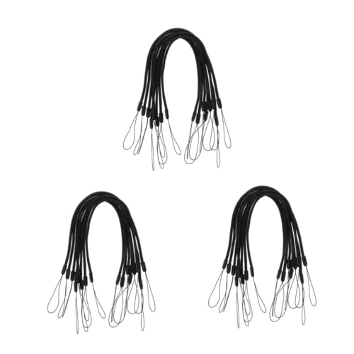 Lurrose 3 Sätze Elastisches Id-lanyard Ausziehbares Stiftband Verstellbare Lange Klemmbrett-stiftleine Zeichenstift-lanyard Elastische Stifthalterung Black Plastik 8 Stück * 3 von Lurrose