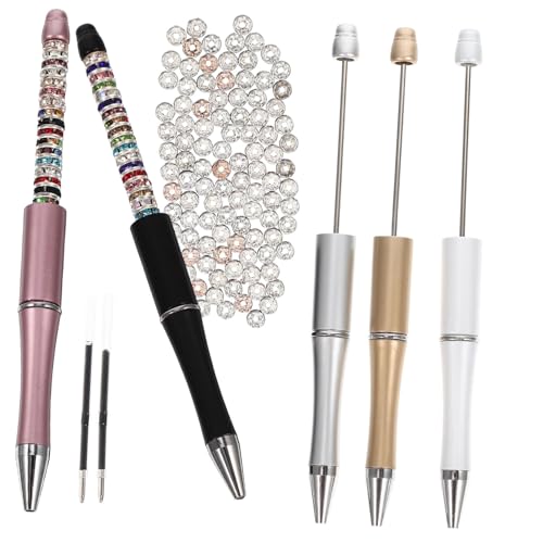 Lurrose 3 Sätze Felgenwulststift schwarze Strasssteine Perlenstift für zu Hause DIY-Kits für den jahrestag bastelbedarf Kugelschreiber Perlenstift selber machen Bastelperlenstift von Lurrose