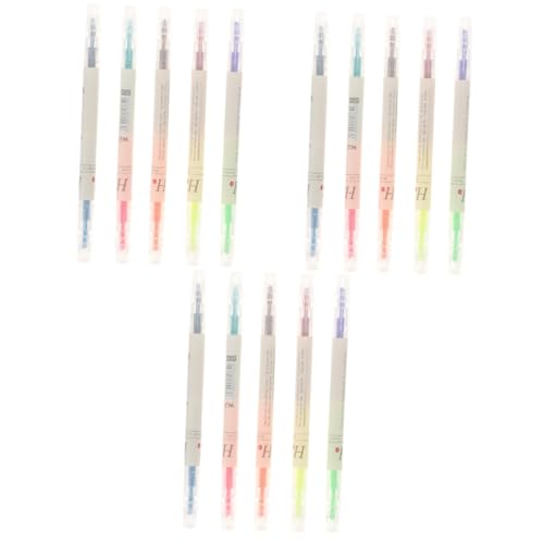 Lurrose 3 Sätze Fetter Markierungsstift Textmarker Schreiben Highlighter Auf Wasserbasis Aquarellstift Fluoreszierender Stift Tragbarer Marker Stiftmarker Plastik Colorful 5 Stück * 3 von Lurrose