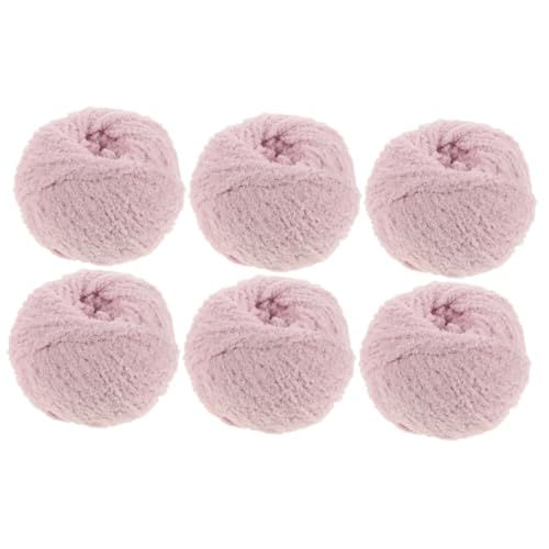 Lurrose 3 Sätze Garnknäuel Stricken Pelzgarn Grobes Garn Zum Handstricken Häkelgarn Samtgarn Flauschiges Garn Dickes Garn Häkeln Deckenstrickgarn Grobe Garne Polyester Rosa 2 Rollen * 3 von Lurrose