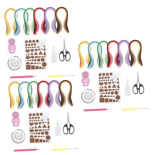 Lurrose 3 Sätze Gestepptes Papierset Werkzeug Quilling Aus Papier Diy Bastelset Quilling-kits Aus Papier Papierrollen 13 Stück * 3 von Lurrose