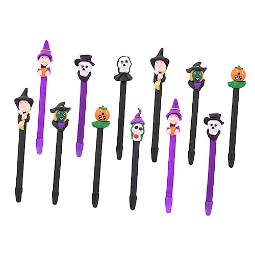 Lurrose 3 Sätze Halloween Kugelschreiber Textmarker Expo Marker Aufkleber Gelschreiber Set Schüler Kugelschreiber Bürostift Schulbedarf Halloween Stift Schul 12 Stück * 3 von Lurrose