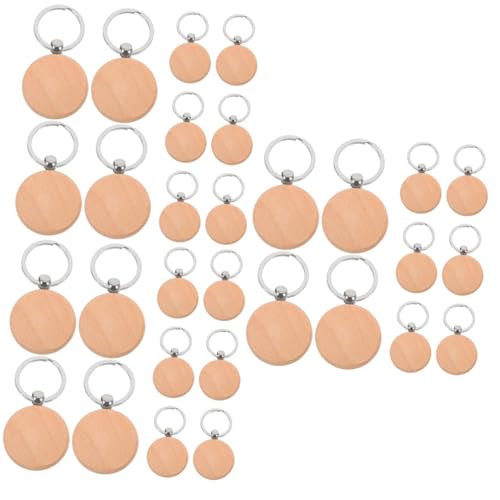 Lurrose 3 Sätze Handgefertigter Schlüsselanhänger Schlüsselanhänger Schlüsselanhänger Für Rucksäcke DIY Schlüsselanhänger Gravierter Schlüsselanhänger Gravierter Holz 10 Stück * 3 von Lurrose
