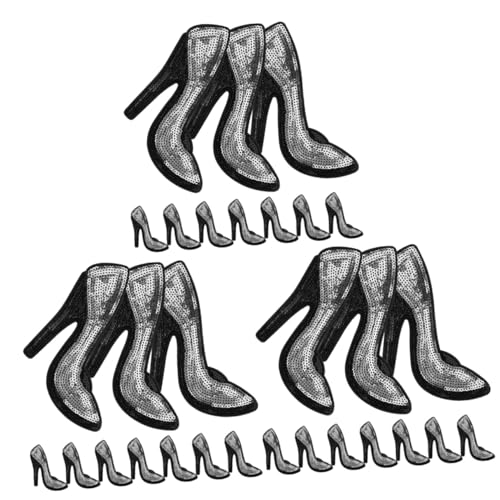 Lurrose 3 Sätze High Heels Aufnäher Dekor DIY Patch Kleidungsapplikation Kleidungsflicken Bastelapplikation Gestickte Aufnäher Aufnäher Für Kleidung High Heel 5 Paare * 3 von Lurrose