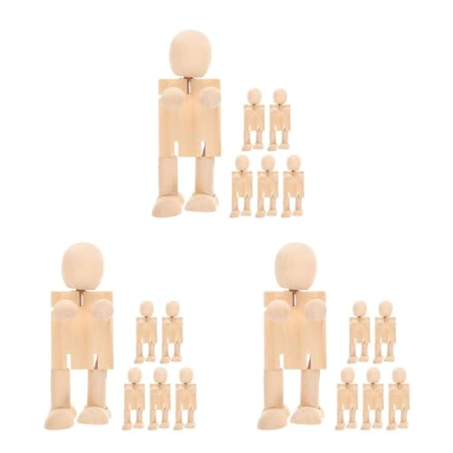 Lurrose 3 Sätze Holzroboterpuppe Schaufensterpuppe Aus Holz Bemalbare Roboterkörperfiguren Leute Pfeifen Malen Roboter Bemalen Von Holzfiguren Holz Puppe Beige 6 Stück * 3 von Lurrose