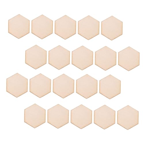 Lurrose 3 Sätze Holzspäne Sechseckiges Handwerk Leere Untersetzer Zum Basteln Holzstücke Holzdekoration Holzmaterial Bastelmaterial Selber Machen Hölzerne Verzierungen Beige 100 Stück * 3 von Lurrose