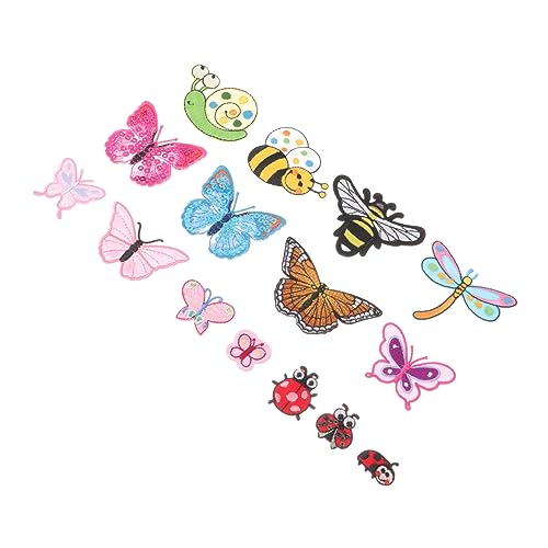 Lurrose 3 Sätze Insekten Tier Stickerei Kleiderflicken Ding Stickerei Buchband Patches Für Jacken Besticktes Großes Tier Jeans Patch Sweatshirt Stempel Aufnäher Stoff 15 Stück * 3 von Lurrose