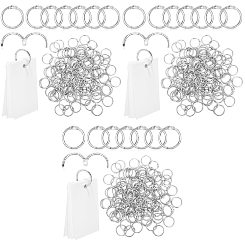 Lurrose 3 Sätze Karteikarten Mit Ringen Montageringe Bindemittel Makramee Ringe Für Taschendiagramme Aufzeichnen Ringe Zur Schmuckherstellung Ordner-ringordner Kreis Metall 120 Stück * 3 von Lurrose