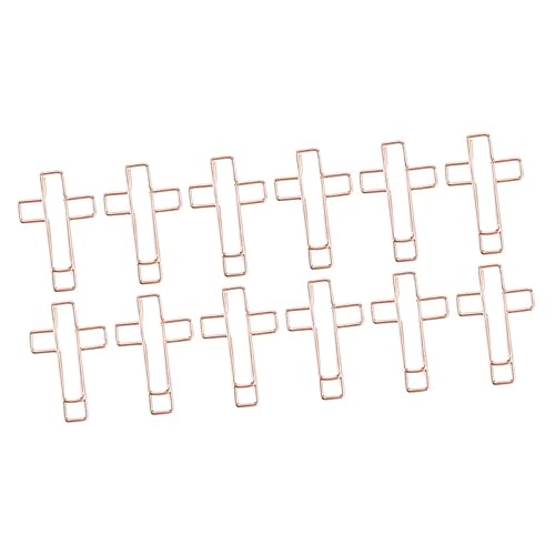 Lurrose 3 Sätze Kreuzclip Papierklemmen Rosegoldene Büroklammern Einzigartige Papierklammern Große Bindeklammern Roségoldenes Papier Memo-klemmen Kreuzförmige Clips Metall 12 Stück * 3 von Lurrose