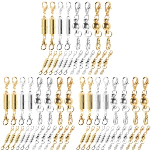 Lurrose 3 Sätze Magnetischer Halskettenverschluss Knopf Magnet Echtgold Halskette Magnetische Schichtverschlüsse Halskette Halskette Schichthalskette Verschluss Halsketten 20 Stück * 3 von Lurrose