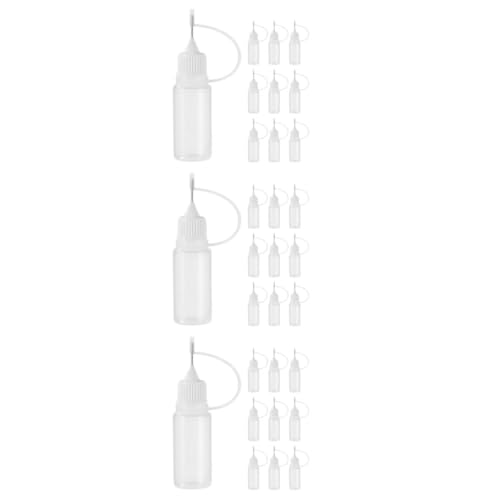 Lurrose 3 Sätze Nadel Leere Leimflasche Flüssige Tropfflasche Plastiktropfer Quetschflasche Mit Nadelölflaschen Kleberflasche Transparent Pp 10 Stück * 3 von Lurrose