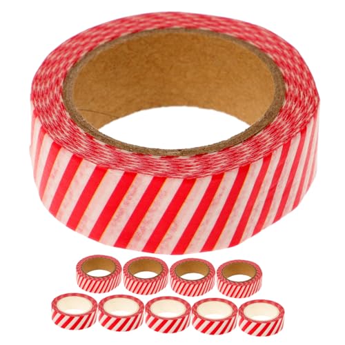 Lurrose 3 Sätze Papier Klebeband Scrapbbok Roll Christmas Weihnachtsmotive Weihnachts-scrapbook-band Weihnachtsbaummuster Washi Tape Geschenkbänder Partyzubehör Rot 10 Rollen*3 von Lurrose