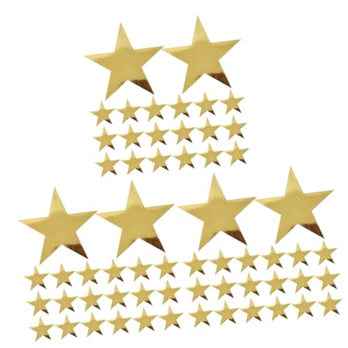 Lurrose 3 Sätze Pentagramm Papier Stern Papier Gold Tischdekorationen Reveal Exploding Party Girlande Themen Hochzeit Karton Stern Lametta Folie Vorhang Hintergrund 35 Stück * 3 von Lurrose