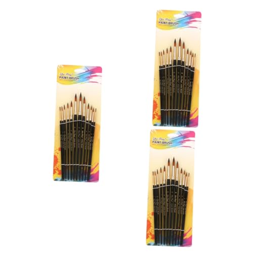 Lurrose 3 Sätze Professioneller Pinsel Pro Brush Nylonbürste Wasserfarbenstift Künstlerpinsel Paintbrush Gesichtsfarbe Ölgemälde-kit Pinsel Für Ölfarbe Graffiti-malerei Black 12 Stücke * 3 von Lurrose