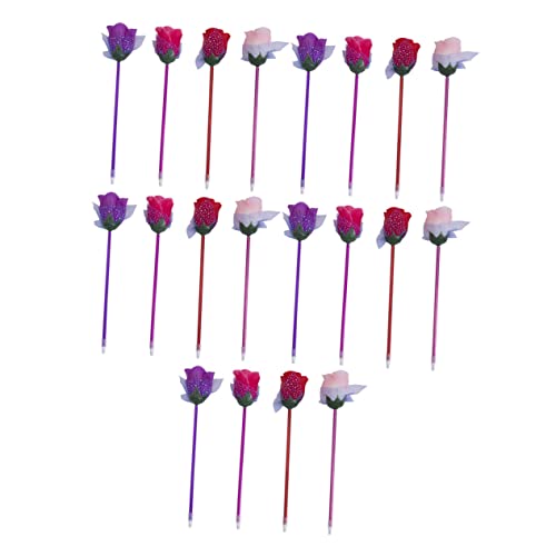 Lurrose 3 Sätze Rosafarbener Kugelschreiber Stifte Für Mädchen Rosa Stifte Schreibwaren Mit Kreativem Design Schreibstift Mit Blumenmuster Stifte in Rosenform Signierstift Pp 20 Stück * 3 von Lurrose