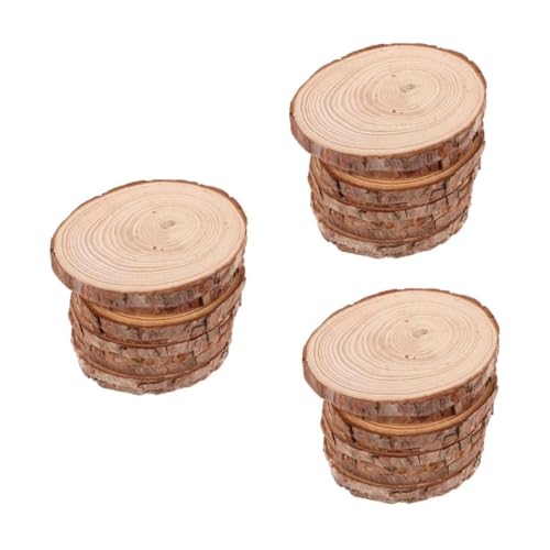 Lurrose 3 Sätze Runde Holzspäne Hochzeit Dekoration Holzscheiben Holzkreise Zum Basteln Holzkreise Für Mittelstücke Leere Holzornamente Unfertige Holzscheibe Kiefernholz Brown 10 Stück * 3 von Lurrose