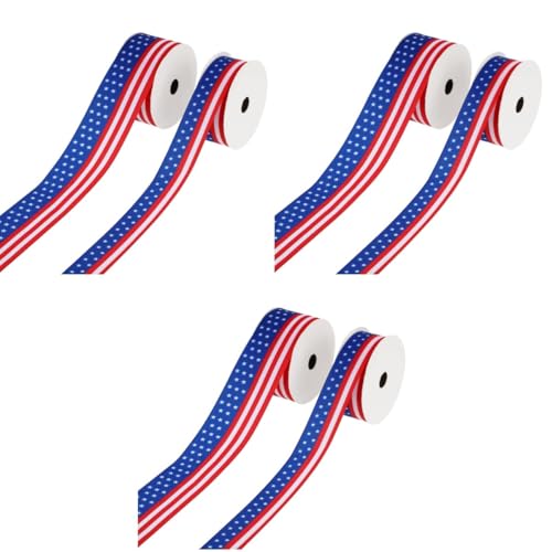 Lurrose 3 Sätze Schleife Verpackungsband Selber Machen Sackleinenband Diy-bänder Multi Seidenband Ribbon Bänder Der Amerikanischen Flagge Party-geschenkbänder Polyester 2 Rollen * 3 von Lurrose