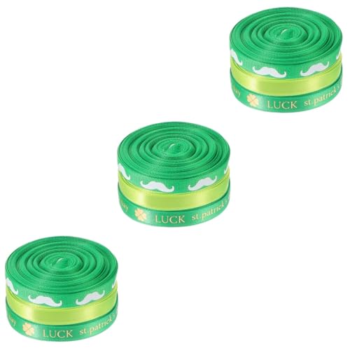 Lurrose 3 Sätze Verpackungsband St. Patricks Day Kleid Irisches Partyhandwerksband Ribbon Bandfeile Geschenkband Zum Verpacken Von Geschenken Band Für Bogenbau Polyester 3 Rollen * 3 von Lurrose