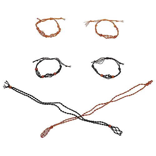 Lurrose 3 Sets Mit Anhänger Gewebter Netztasche Armbänder Medaillon Silberarmband Perlen Charms Für Halsketten Kleiderbügel Halter Schmuckherstellung Kordel Halskette von Lurrose