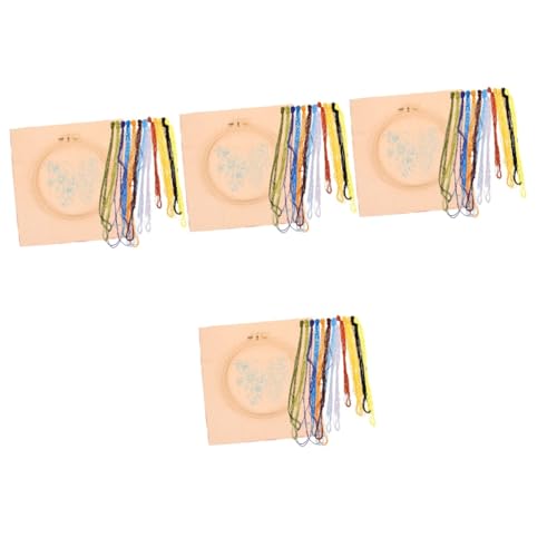 Lurrose 3 Sets Schmetterlings Stickset Stoffarmband Kits Häkelstich Mini Kunststickmaschine Bastelnadeln Nähset Farbstickerei Tragbarer Stickrahmen Polyesterfaden von Lurrose