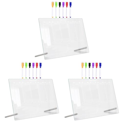 Lurrose 3 Sets Wochenplan Schreibtafel LED Liste Buchstaben Weiße Tafel Mit Lichtern Markierstifte Mit Feiner Spitze Notizblock Weiße Tafel Für Kühlschrank Neon Kühlschrank von Lurrose