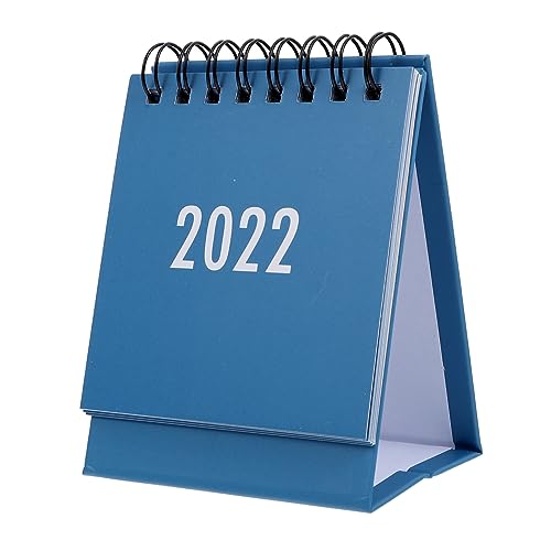 Lurrose 3 Stk 2022 Mini-Tischkalender bürodeko büro dekoration plans Kalenderplaner 2021-2022 Mini Tischkalender 2022 Staffelei Taschenkalender Bürokalender Langlebiger Kalender PVC Blue von Lurrose