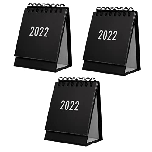 Lurrose 3 Stk 2022 Mini-tischkalender Mini Tischkalender 2022 Mini-tischkalender Ein Monatlicher Flip-desktop-kalender Mini-staffeleien Akademischer Kalender 2022 Tagesplaner Papier Black von Lurrose