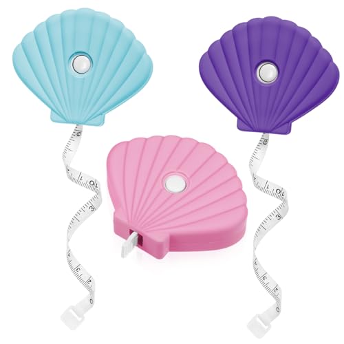 Lurrose 3 Stk Muschelbandmaß Lila Maßband Körper weiches Maßband Mini-Maßbänder Maßband nähen maßkrug messband maasband measurement tape tragbares Maßband flexibles Maßband PVC-Weichkleber von Lurrose