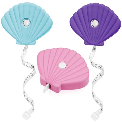 Lurrose 3 Stk Muschelbandmaß Maßband aus Stoff Messung Lila Maßband intelligente Waage maßkrug messband rollmassband measurement tape Körpermaßband Maßband nähen PVC-Weichkleber von Lurrose