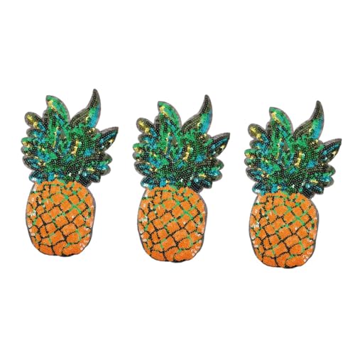 Lurrose 3 Stück Ananas Pailletten Patch Gänseblümchen Aufkleber Pufferjacke Reparatur Patch Bestickter Patch Stoff Patch Patches Für Kleidung Benutzerdefinierter Patch Kleidungs von Lurrose